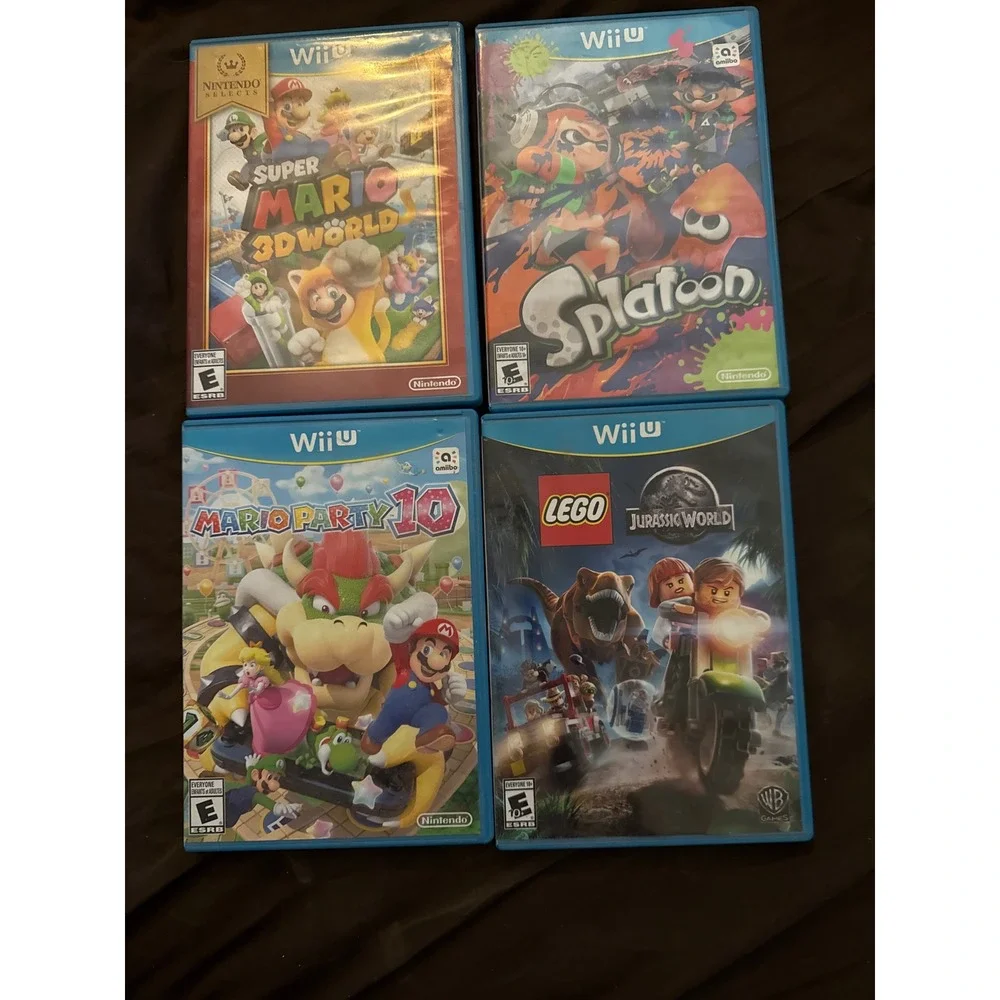 Nintendo Wii U Game Bundle Super Mario 3D World Mario Party 10 Splatoon LEGO